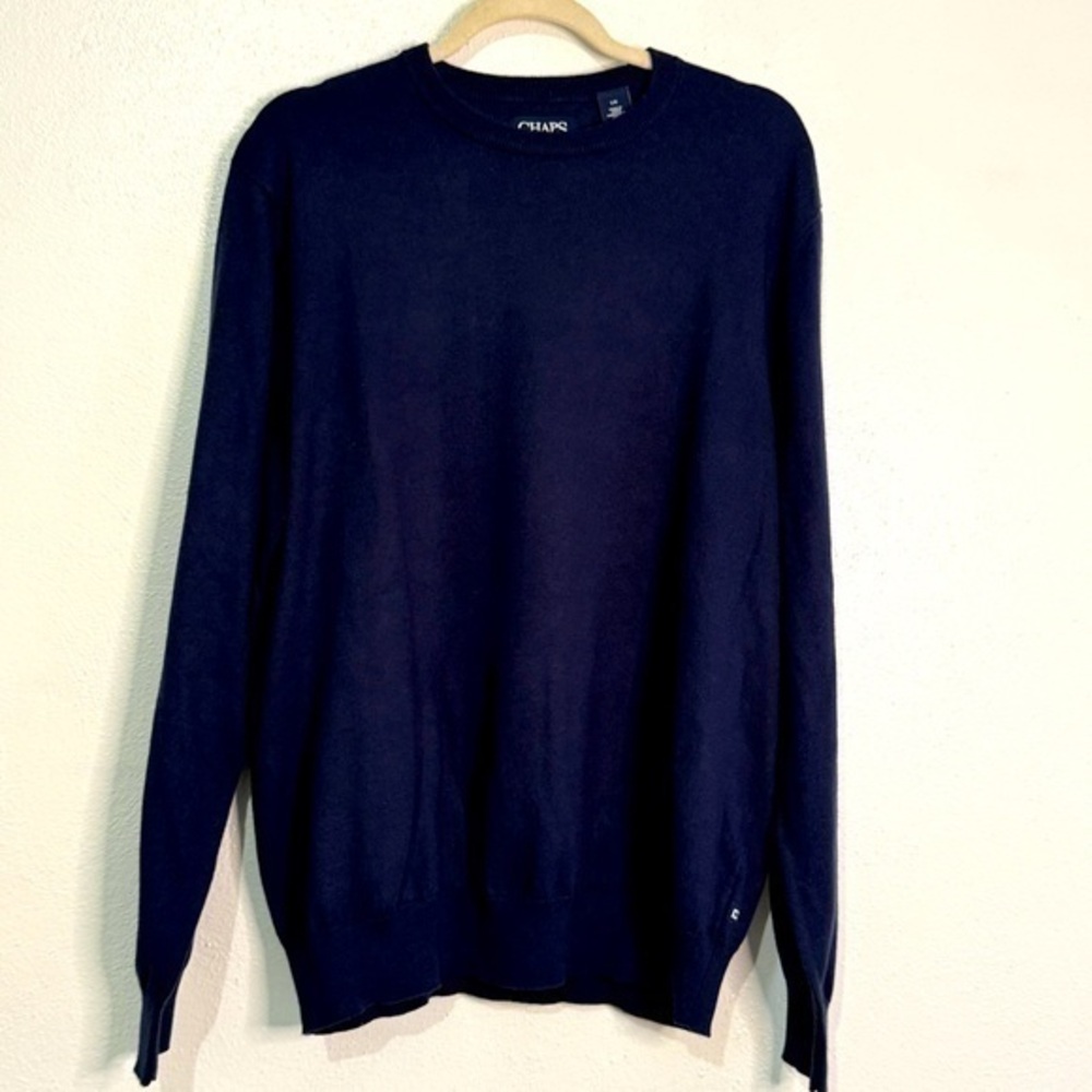 Chaps navy blue sweater, Sz L. Preowned.